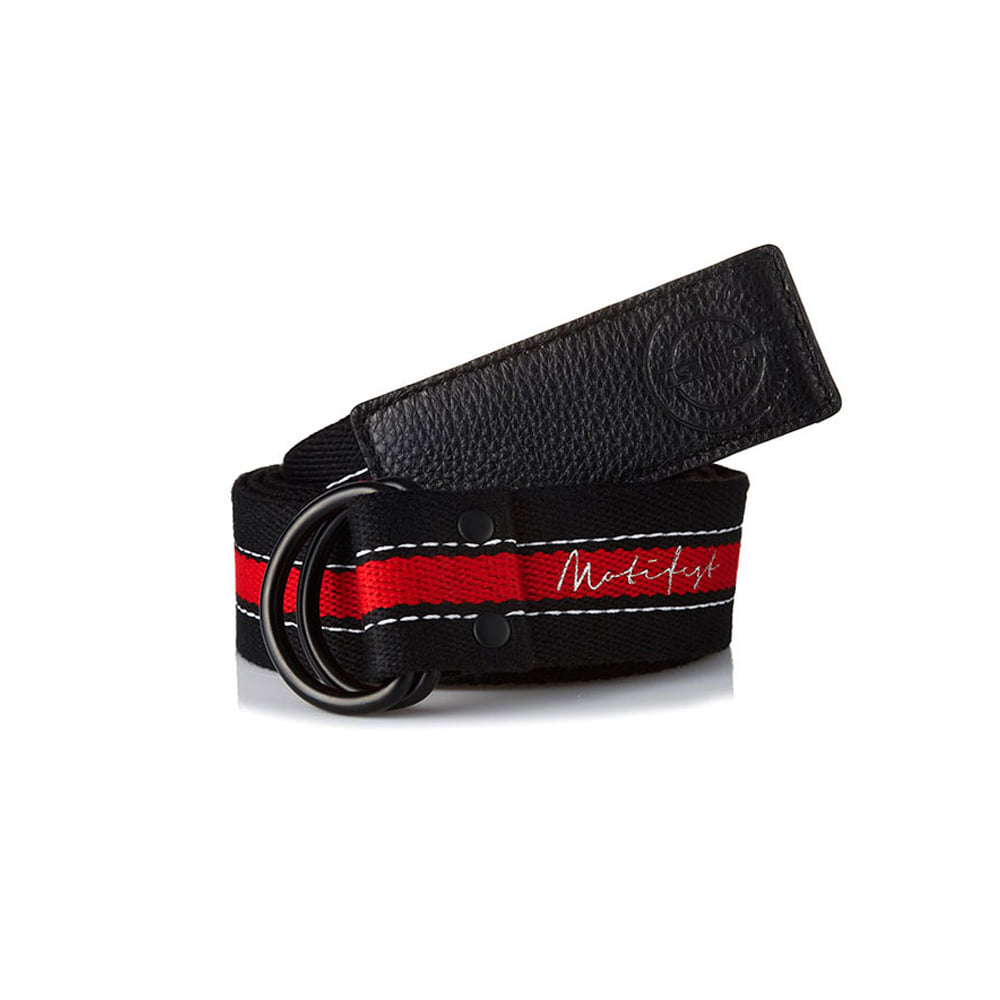 [MOTIFEST] Garments Glow Stitch Long Belt (Black/Red)