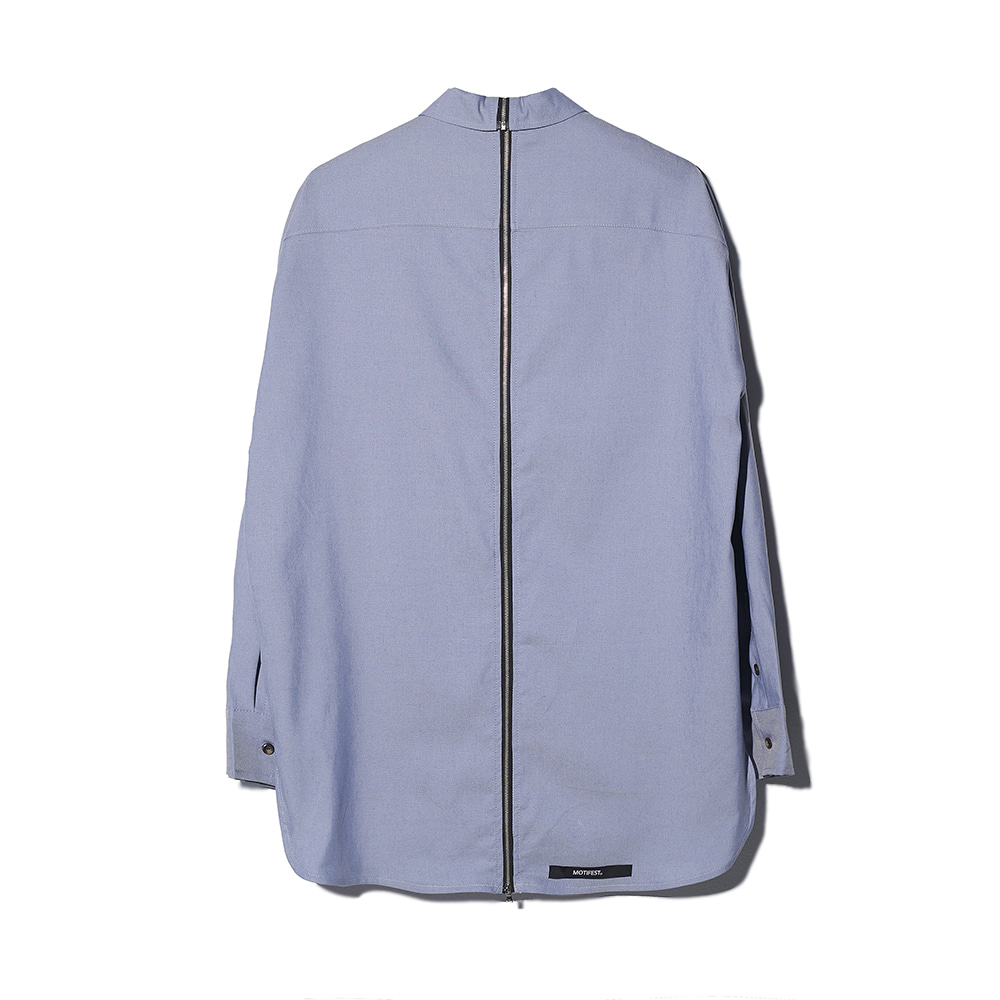 [MOTIFEST] Garments Detachable Half Zip Shirt ( Light Blue )