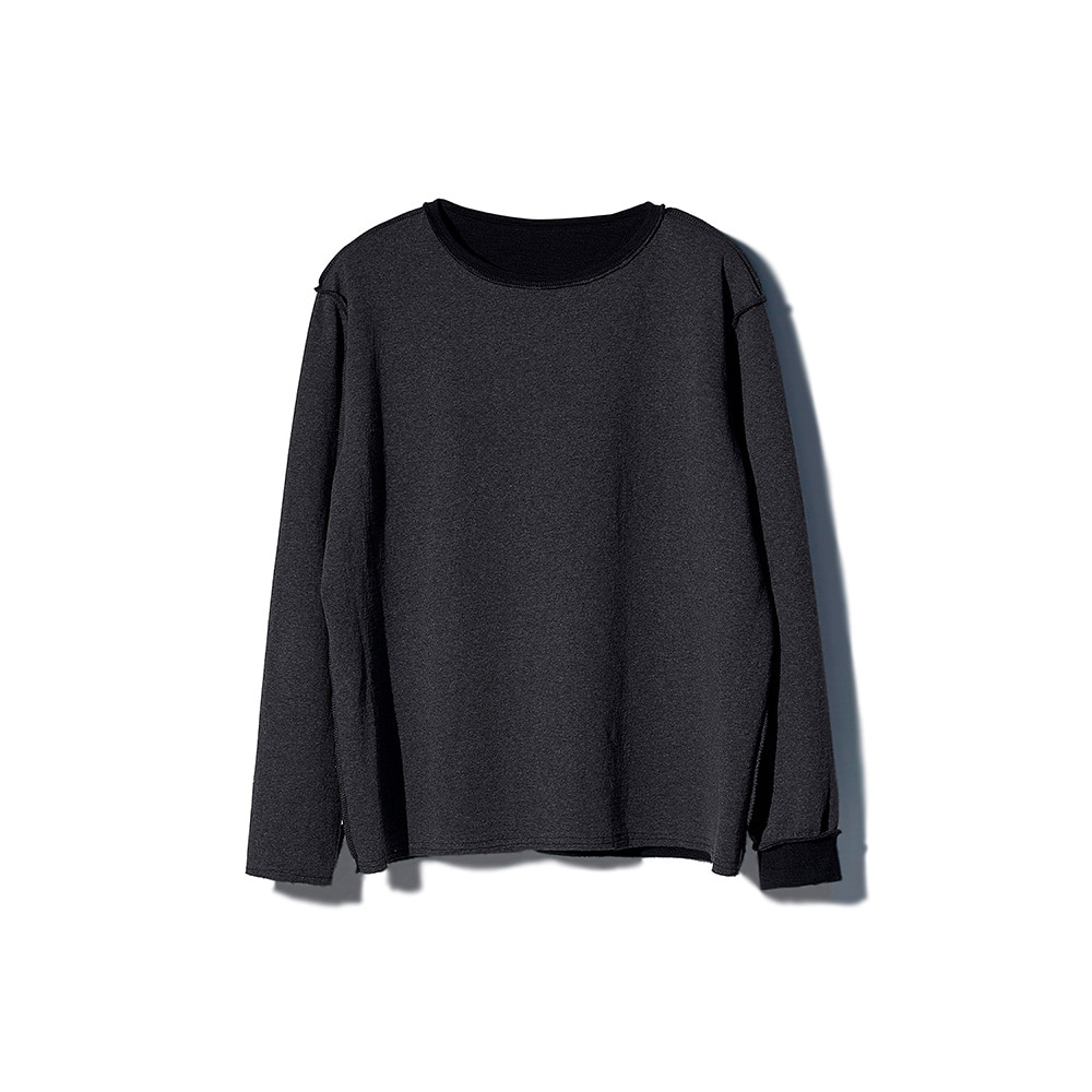 [MOTIFEST] Garments In&amp;Out Long Sleeve Sweat Shirt ( Dark Navy / Gray )
