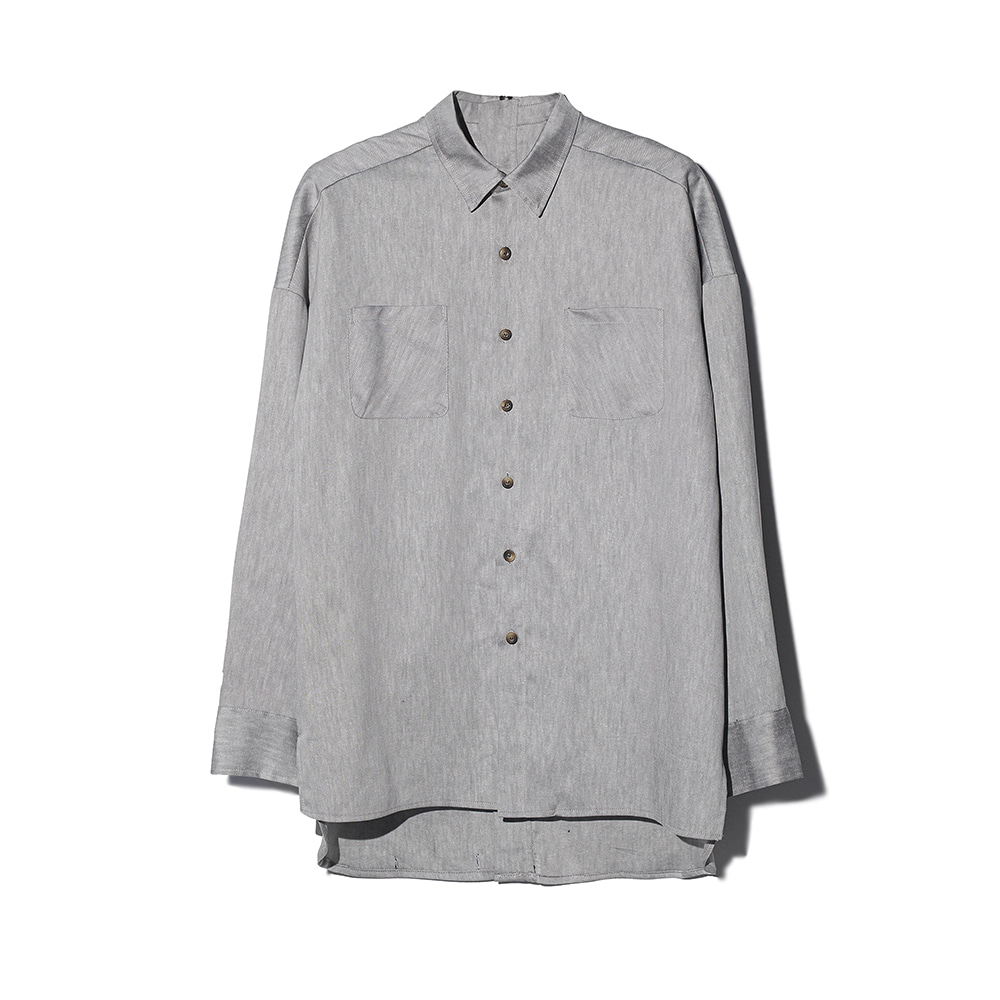 [MOTIFEST] Garments Detachable Half Zip Shirt ( Dark Gray )