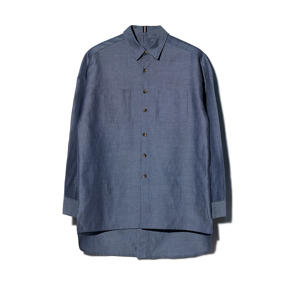 [MOTIFEST] Garments Detachable Half Zip Shirts ( Dark Blue )