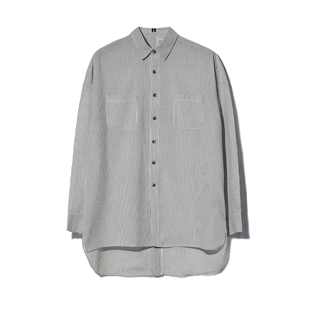 [MOTIFEST] Garments Detachable Half Zip Shirts ( White Stripe )