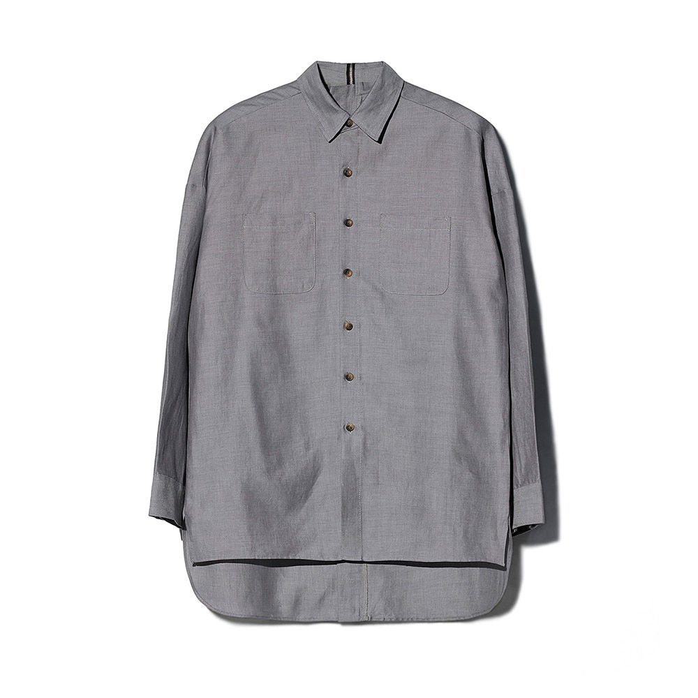[MOTIFEST] Garments Detachable Half Zip Shirts ( Light Gray )