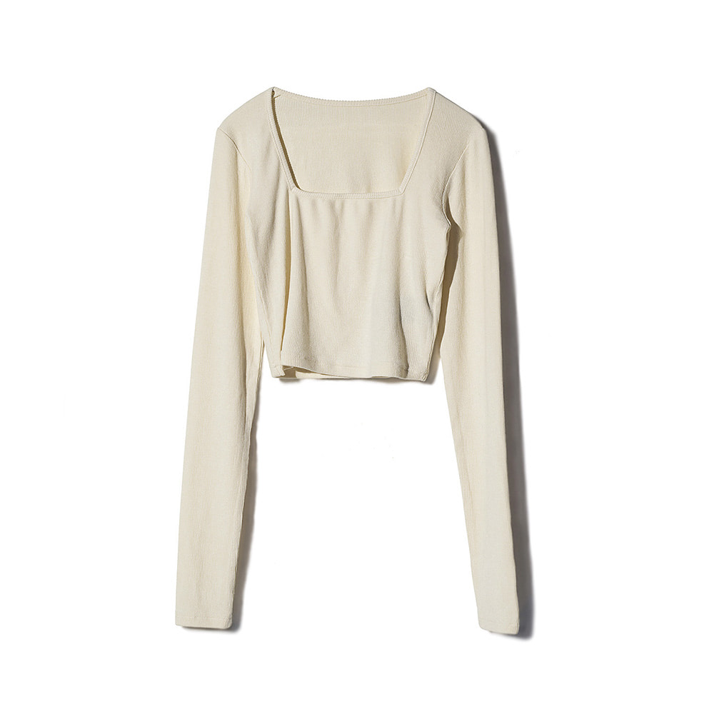 [MOTIFEST] Garments Long Sleeve Crop Top ( Ivory )
